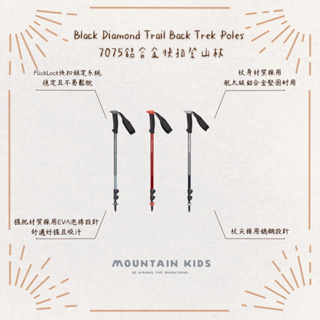 （山小孩）現貨，🇺🇸美國Black Diamond Trail Back Trek Poles 7075鋁合金快扣登山杖