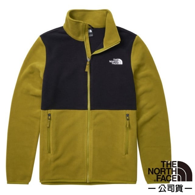 【The North Face】男 款 拼接舒適保暖立領抓絨外套/夾克 舒適立領 適登山健行_硫黃色_83O9