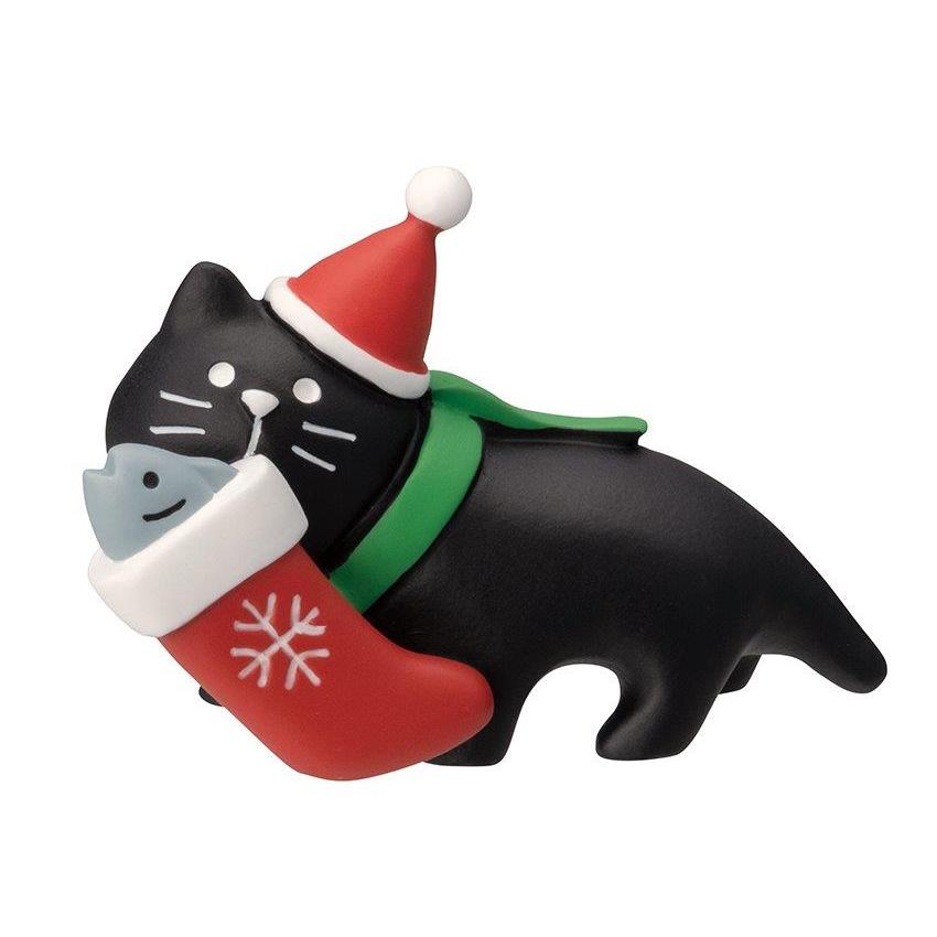 日本 DECOLE Concombre 聖誕系列公仔/ 聖誕襪黑貓 eslite誠品