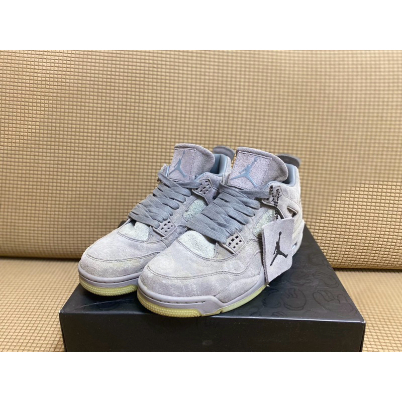 AIR JORDAN 4 X KAWS 限量聯名 AJ4 麂皮 灰 US10