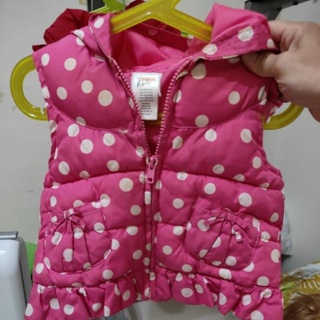 GYMBOREE粉色點點鋪棉背心外套2-3T（標籤有奇異筆寫字，不介意在下，可剪標）