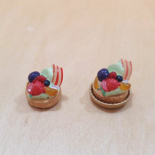 [盒玩 二手收藏]綜合水果塔 甜點餐具模型 蛋糕甜點迷你裝飾 迷你食物餐具 絕版盒玩甜點迷你蛋糕模型