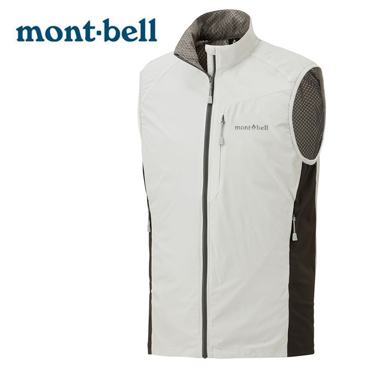 【Mont-bell 日本】Light Shell Vest 防風背心外套 男 淺灰 (1106559)｜軟殼背心外套