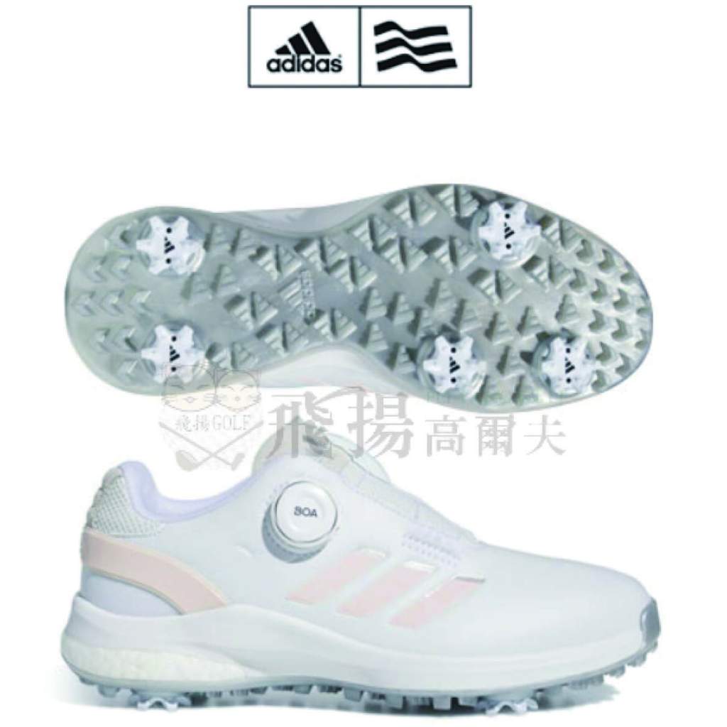 【飛揚高爾夫】adidas W EQT BOA 24 女鞋 #IF3051 ,白/珊瑚 有釘鞋