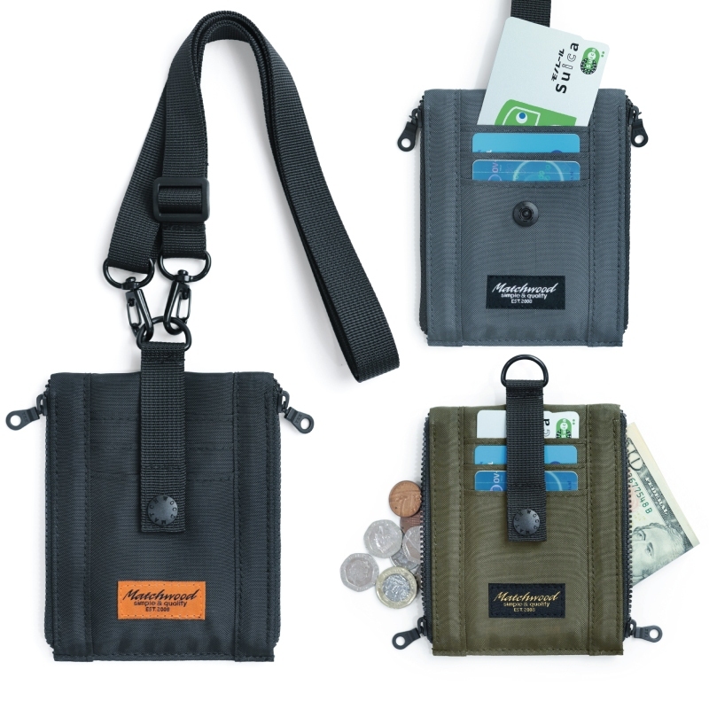 【Matchwood】Defty 多用途頸掛斜背小袋 收納錢包 證件套  附背帶 共三色 WL-008