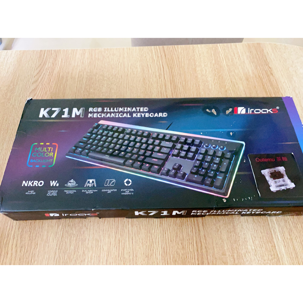 iRocks 艾芮克 K71M 電競鍵盤  黑色/中文版/RGB/智慧轉輪/吸音棉/多媒體快捷鍵