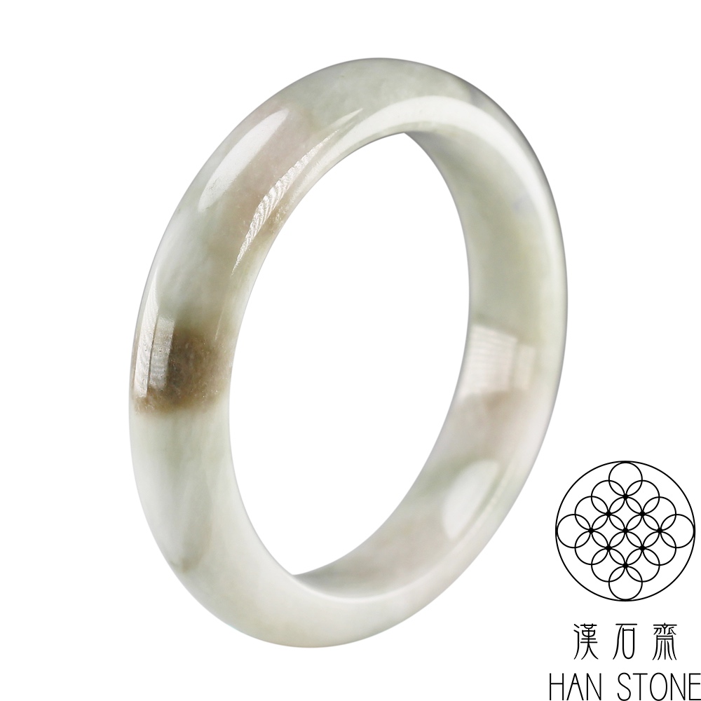 【漢石齋】天然翡翠A貨 手鐲玉鐲 飄花種(手圍17.9/版寬12.8mm)