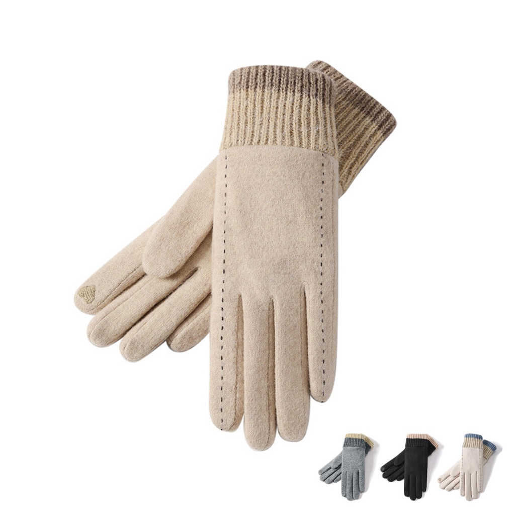 【KT BIKER】 羊絨 針織手套 保暖手套 觸控手套 加絨 保暖 冬季手套 騎士手套 〔CTG021〕