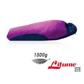 【Litume】羽絨睡袋 1000g『紫』(JIS90/10、700+FP) 露營.登山.戶外.度假打工.背包客.自助旅