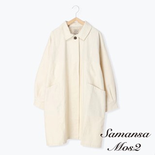Samansa Mos2 素面圓扣襯衫領設計長版外套(FL22L0Z0180)