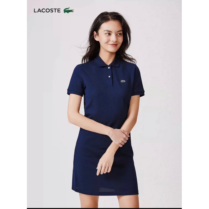 Lacoste法國鱷魚藍色POLO連衣裙洋裝S號