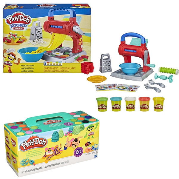 【孩之寶 Hasbro】培樂多Play-Doh 廚房系列 製麵料理機新版 20色超值補充套組