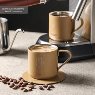 高顏值輕奢咖啡杯不鏽鋼雙層咖啡杯子輕奢奶茶水杯創意家用餐廳禮品馬克杯