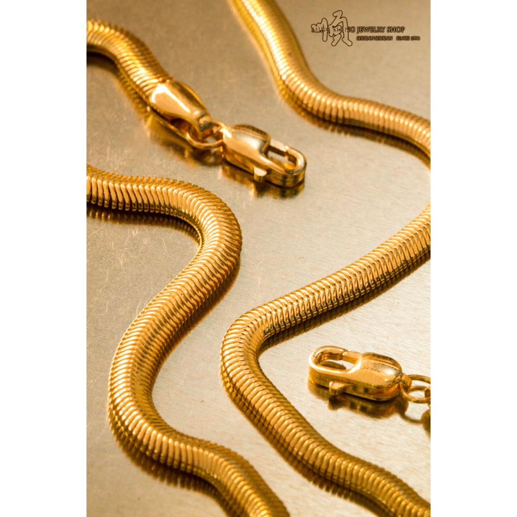 順順飾品--純金手鍊--香港5G硬金立體蛇鍊手鍊