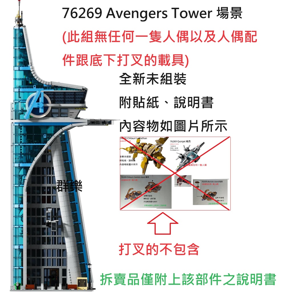 【群樂】LEGO 76269 拆賣 Avengers Tower 場景