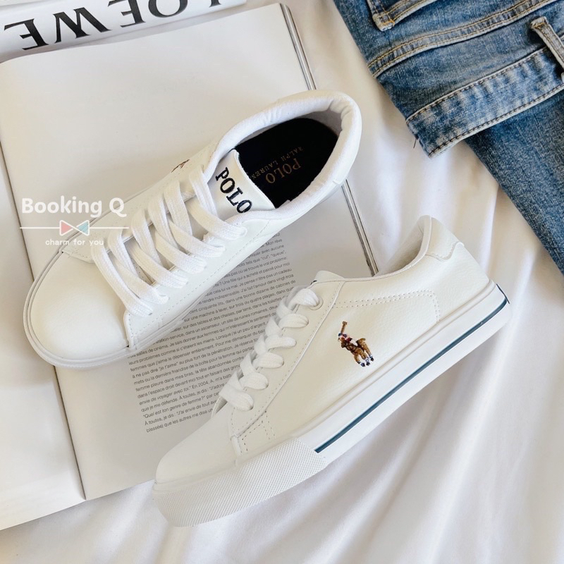 【BK】Polo Ralph Lauren 皮革小白鞋 小馬logo 女生小白鞋
