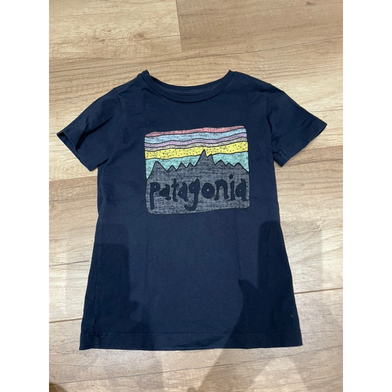 二手近全新深藍色Patagonia兒童短袖T恤5T