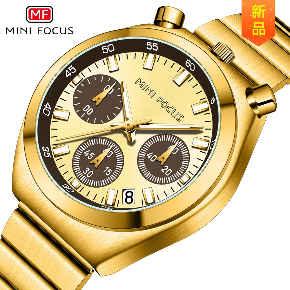 MINIFOCUS品牌女錶 MF0491L 時尚小怪獸女錶 多功能熊貓錶 鋼帶女錶 石英錶