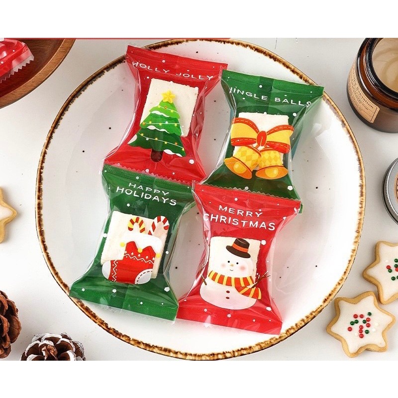 聖誕老公公 西點 包裝袋 糖果袋 費南雪包裝 長形包裝袋 熱封袋 餅乾袋 蛋糕袋 聖誕烘焙包裝 點心袋 聖誕節 包裝袋
