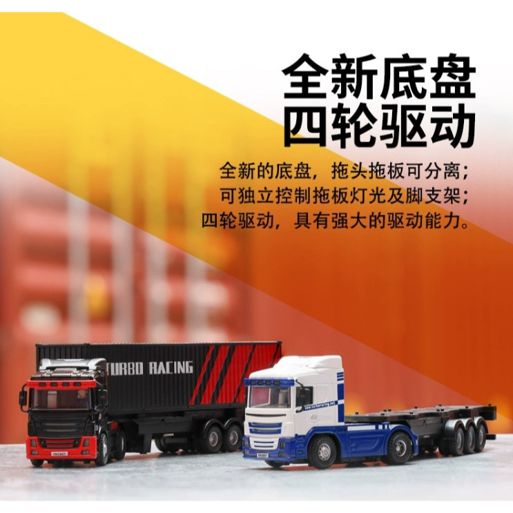 台南RC 現貨 2023   TURBO RACING 1/76 C50 像真貨櫃拖車頭  C50    產品 :TUR