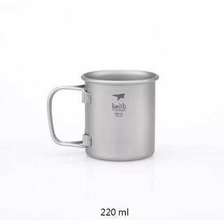鎧斯Keith摺疊單層鈦杯輕量登山鈦杯【附杯蓋】220-900 ml-現貨/蝦皮代開電子發票