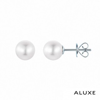 ALUXE 亞立詩 天然淡水珍珠 7-7.5mm 18K金 珍珠耳環 純淨珍珠 EE0036