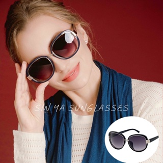 精品太陽眼鏡 時尚圓框太陽眼鏡 歐美風格 黑框灰片 抗UV400