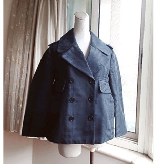 BURBERRY 義製 深藍 英倫風 經典格紋雙排釦挺版外套