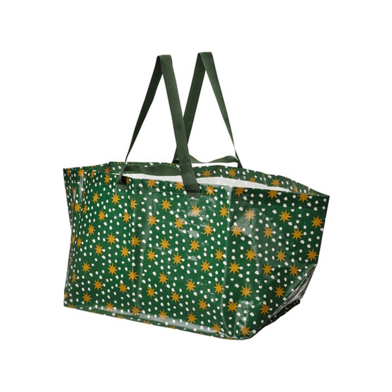 IKEA 宜家家居代購 環保購物袋 星星圖案 55x37x35 公分/71 公升 購物袋 環保袋 聖誕節 包裹 收納袋