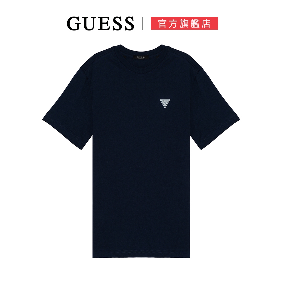 【GUESS】經典倒三角LOGO短T-兩色可選