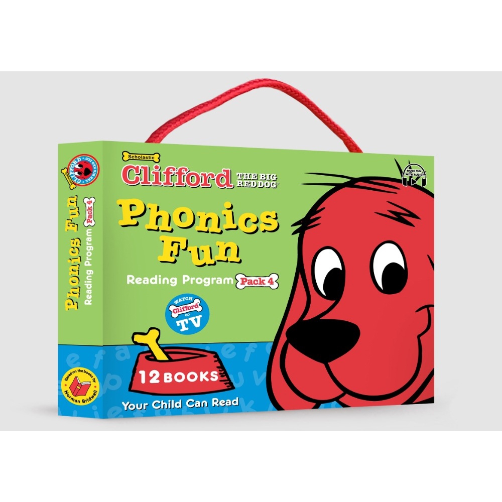 Clifford Phonics Fun Pack 4 盒組12本含StoryPlus Scholastic出版社旗艦店