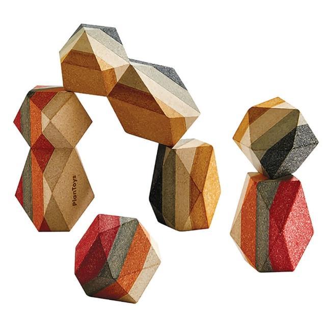 泰國 PLAN TOYS - 木製 幾何堆疊魔法石