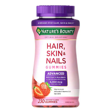 【強效版】💕230顆Nature's Bounty Hair 自然之寶草莓軟糖膠原蛋白生物素 美國正品