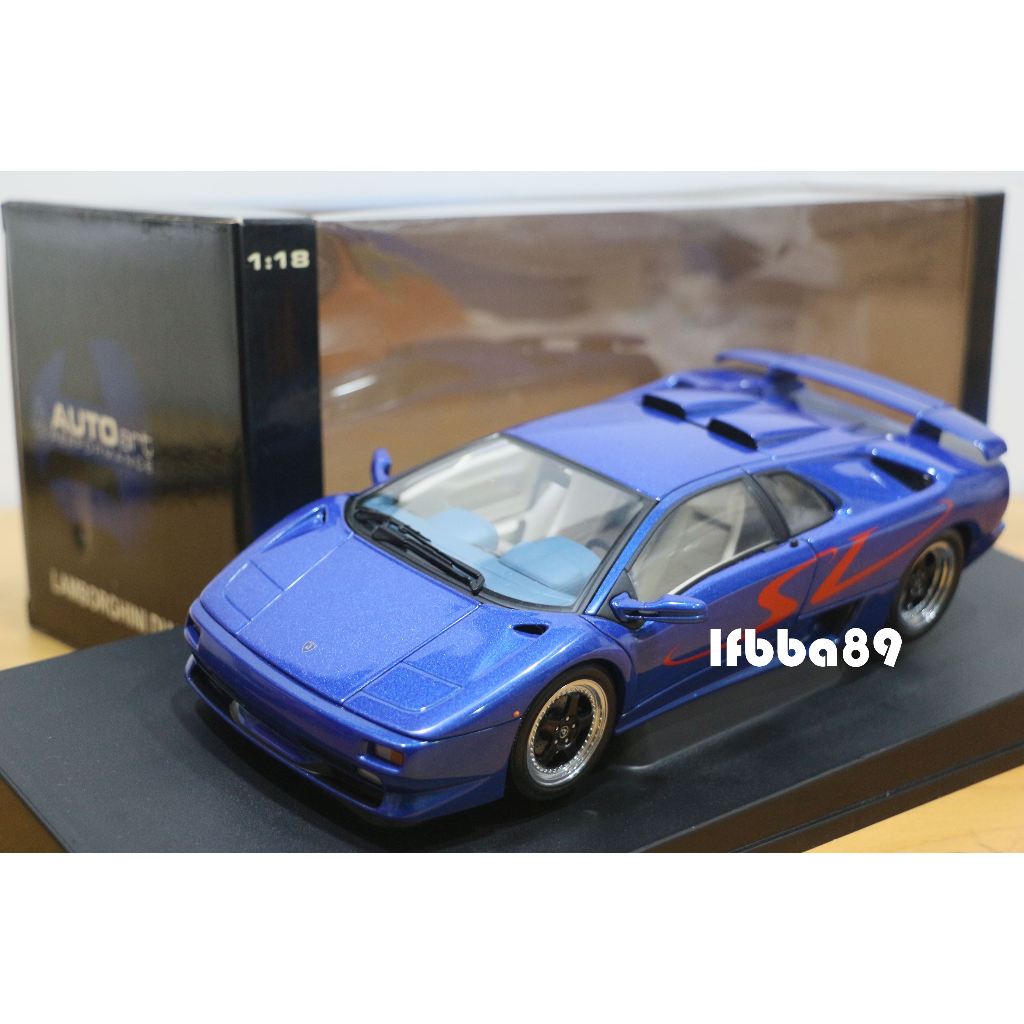 藍法車藏庫 Autoart 1/18 Lamborghini Diablo SV BLUE 70082 蘭寶基尼 藍