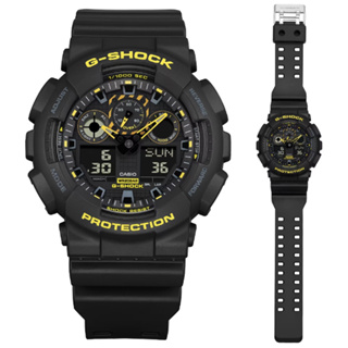 【私聊甜甜價】CASIO 卡西歐 G-SHOCK 黑x黃雙顯腕錶 51.2mm / GA-100CY-1A