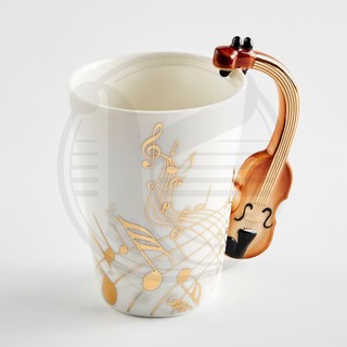 【凱翊︱KM】小提琴 馬克杯 音樂 水杯 創意 造型 陶瓷杯 文創 禮品 五線譜 音符 辦公室 咖啡杯 鋼琴 小提琴老師