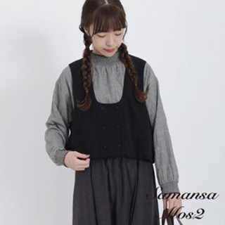samansa mos2 【ethical crafts】環保素材亞麻混紡雙排釦背心(fl37l0x0180)