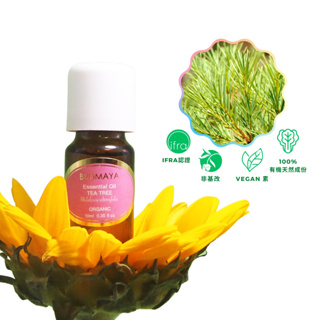 BUDMAYA有機茶樹精油10ml-英國進口IFRA認證 天然植萃香氛 薰擴香於香氛機 芳療 調香加入植物油按摩
