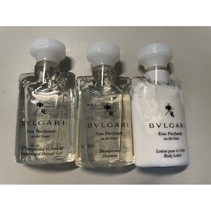 BVLGARI 寶格麗白茶沐浴乳+洗髮精+乳液（三罐一組）