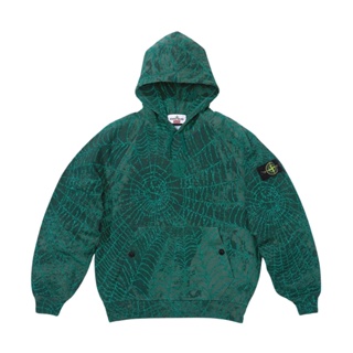 SUPREME STONE ISLAND HOODED SWEATSHIRT DARK GREEN SUP-422