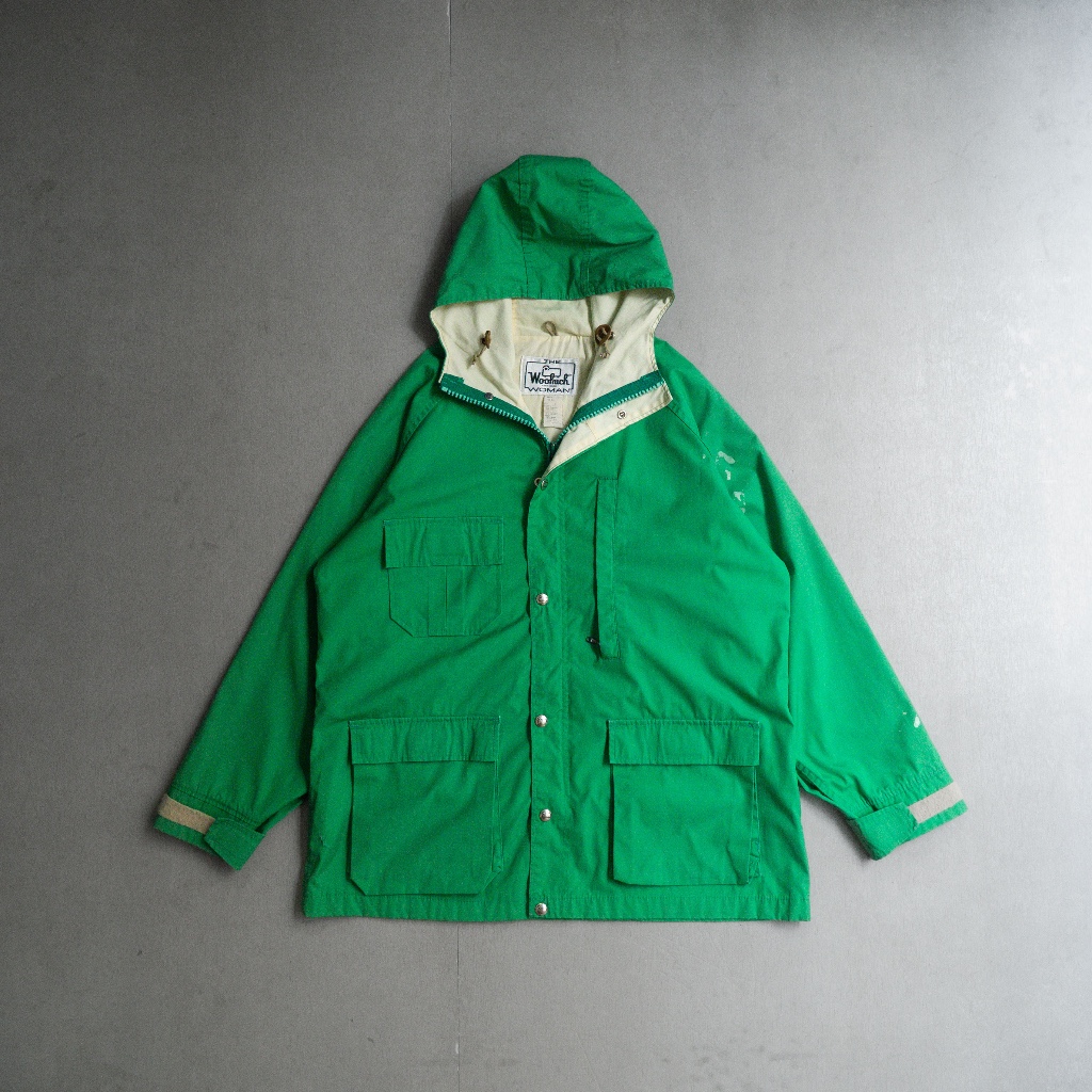 《白木11》 70-80S WOOLRICH MOUNTAIN PARKA 美國製 女裝 亮綠 尼龍 登山 風衣 外套