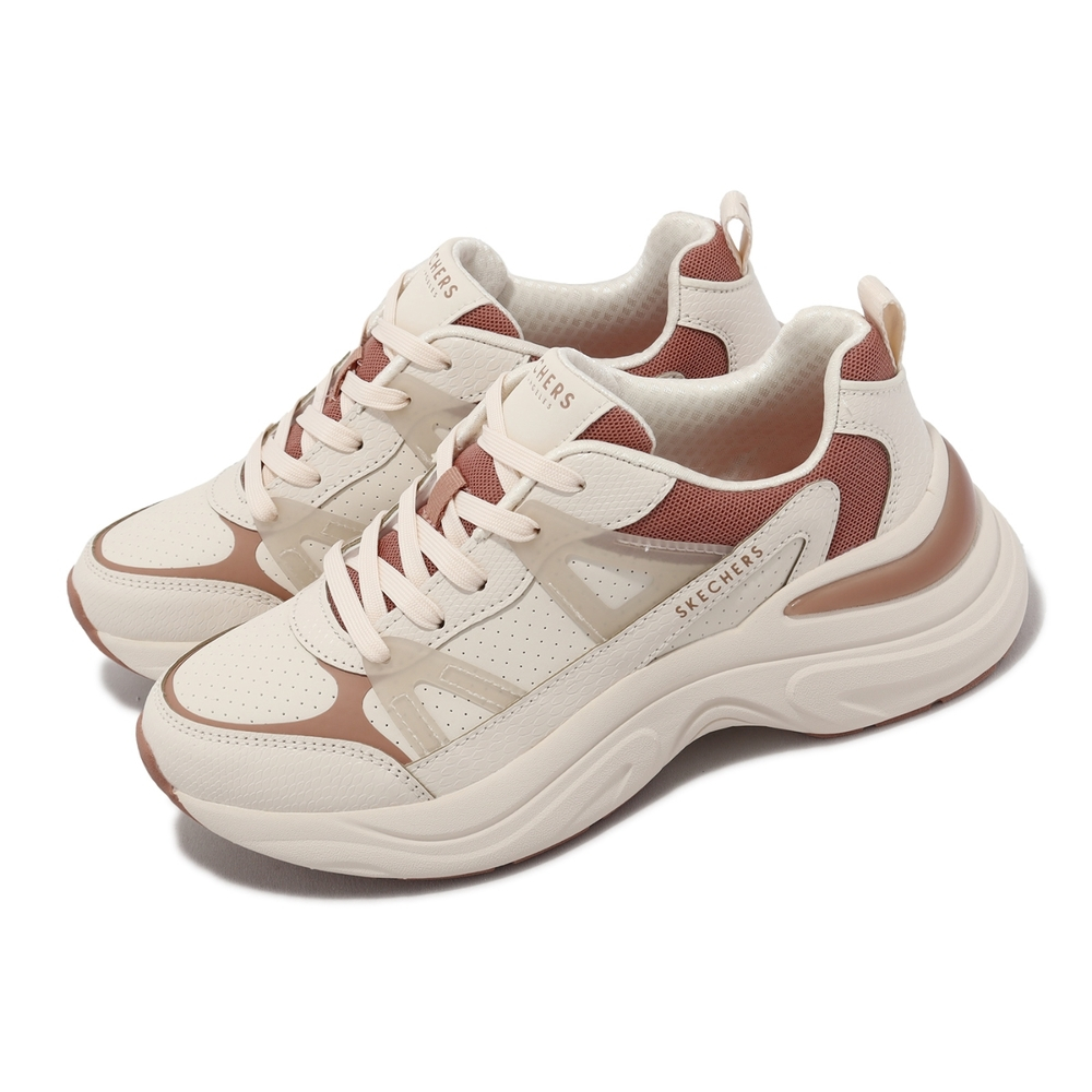 SKECHERS HAZEL 女款 米白 紅 緩震 記憶鞋墊 復古 休閒鞋 177577WTAN Sneakers542