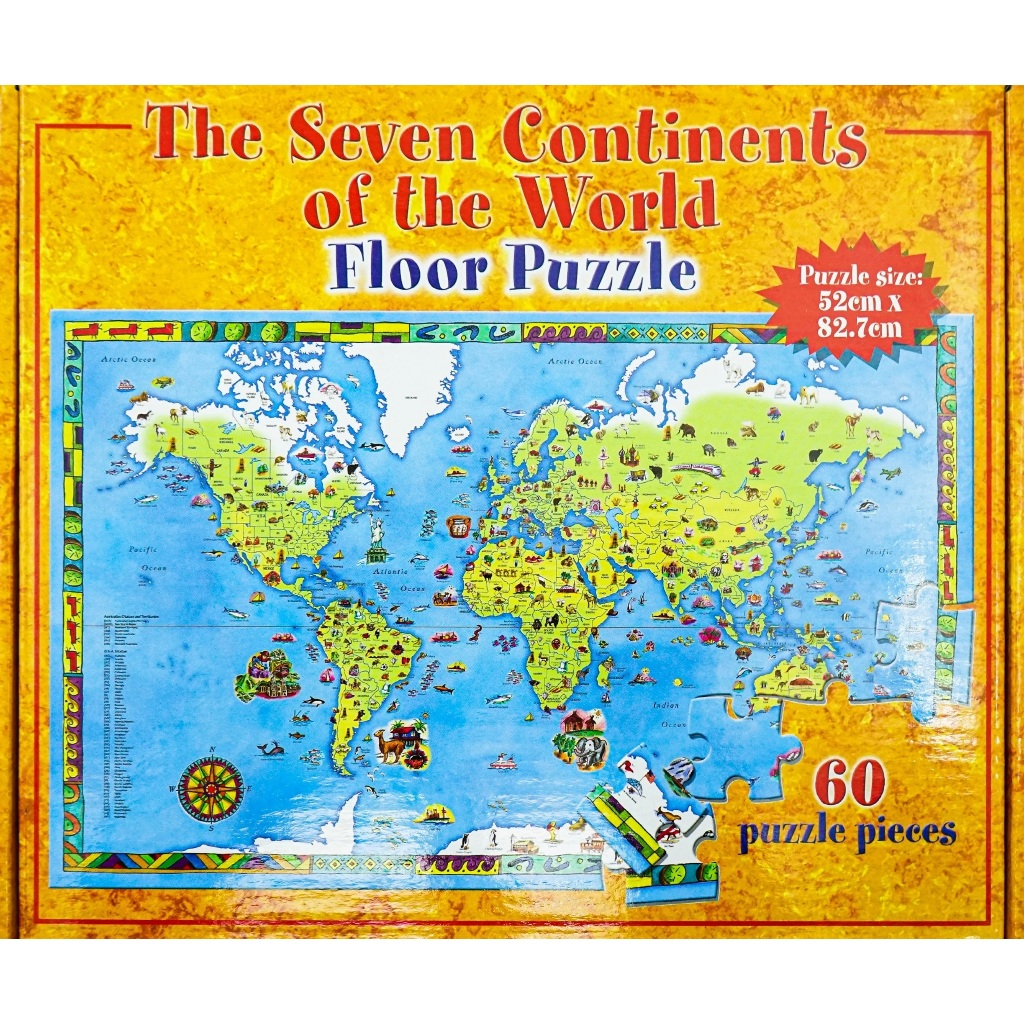 英文原裝 正版地板大拼圖 七大洲The Seven Continents. Floor Puzzle【普克斯閱讀網】