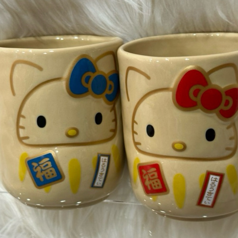 日本進口Hello Kitty達摩開運日式水杯湯吞杯