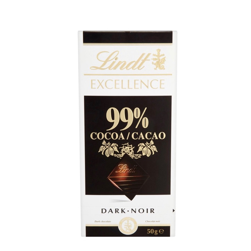 Lindt Excellence 99% 濃濃黑可可巧克力50g