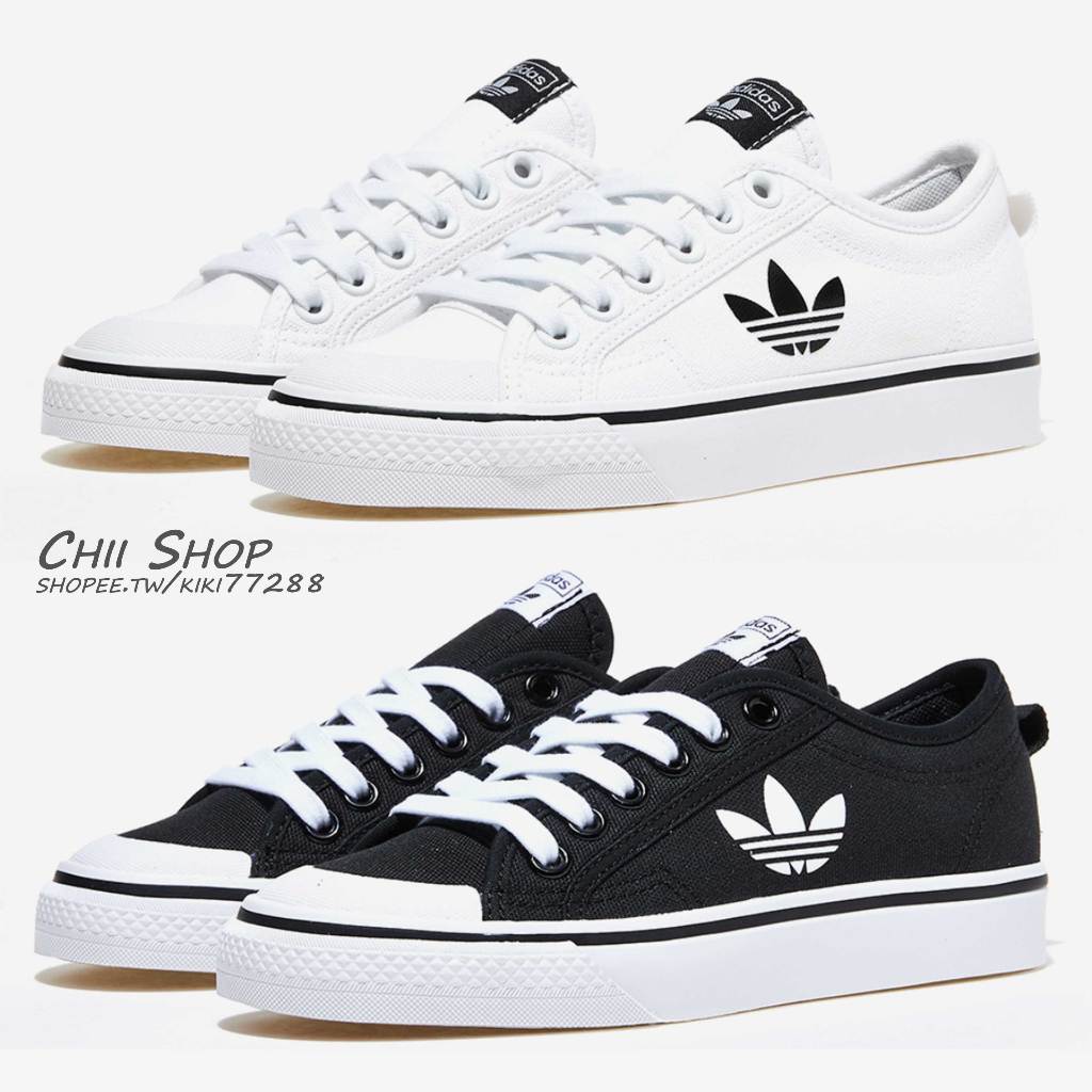 【CHII】韓國 adidas Nizza Trefoil 低筒 帆布 LOGO 黑色 白色 HQ6939 HQ6940