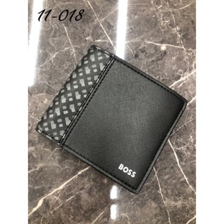 高雄凡賽斯歐洲精品 HUGO BOSS BOSS 半滿版字體LOGO 銀色字型 黑色 短夾 皮夾 錢包