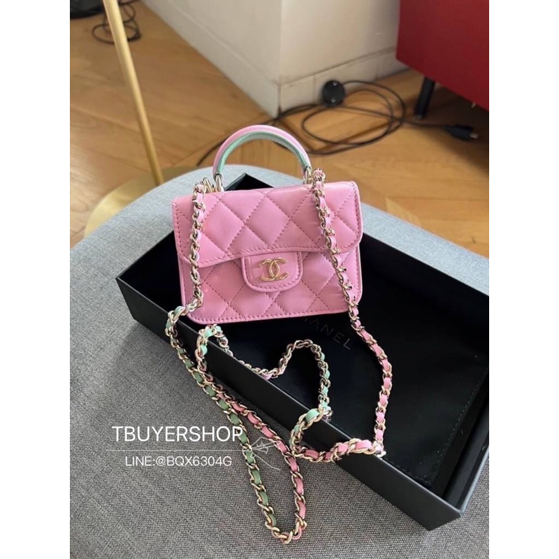 [tbuyershop] Chanel 手柄小卡包 粉色淡金 小包亮色超好看