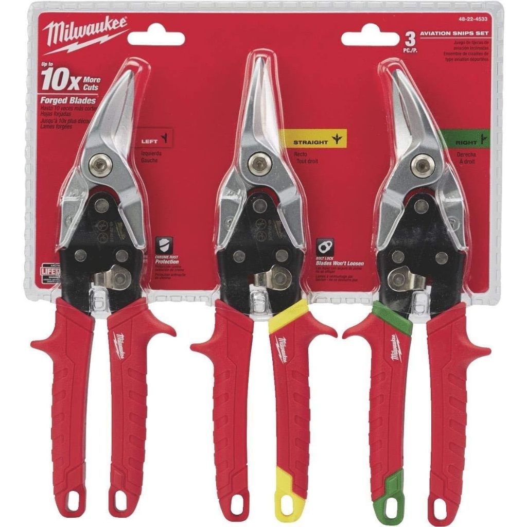 台中工具老爹 MILWAUKEE 48-22-4533 航空鐵皮剪 三件組 M18B5 M18FID FID FPD