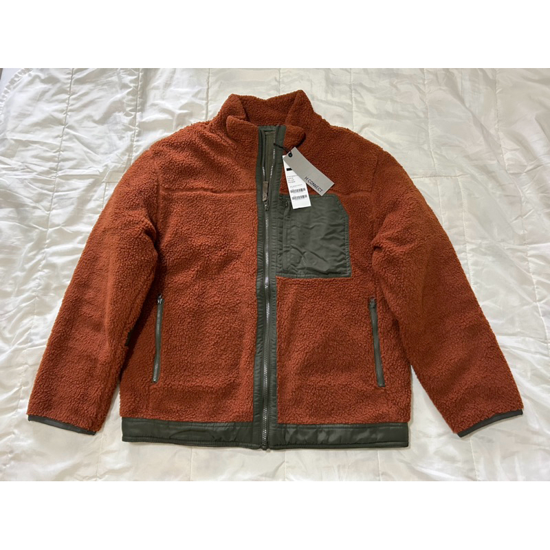 H:Connect 經典 fleece 撞色 防風 衍縫內裏 刷毛外套(size L 約 Patagonia M/L)